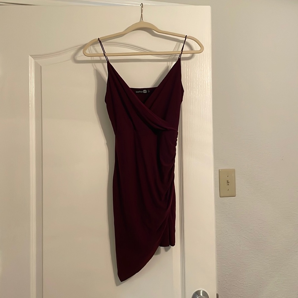 Red asymmetrical dress